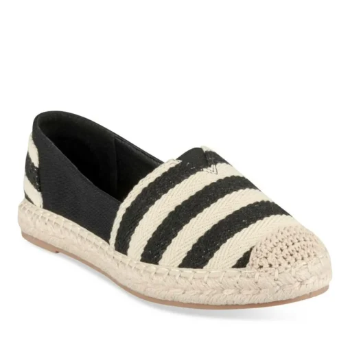 Espadrilles NOIR Femme Motif Rayures A Enfiler