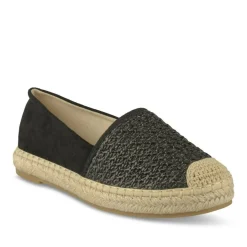Espadrilles NOIR Femme Motif Tressé A Enfiler