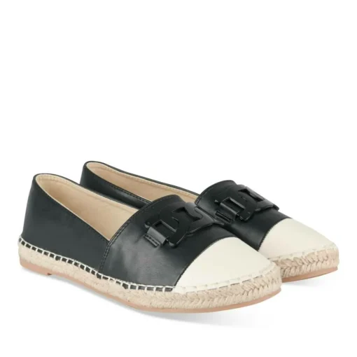Espadrilles NOIR Femme Motif Chaîne A Enfiler