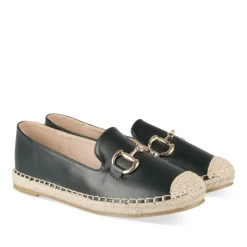 Espadrilles NOIR Femme Motif Chaîne A Enfiler