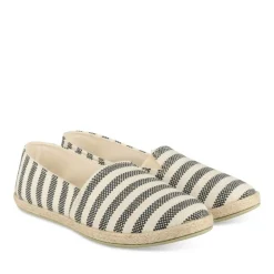 Espadrilles NOIR Femme Motif Rayures A Enfiler