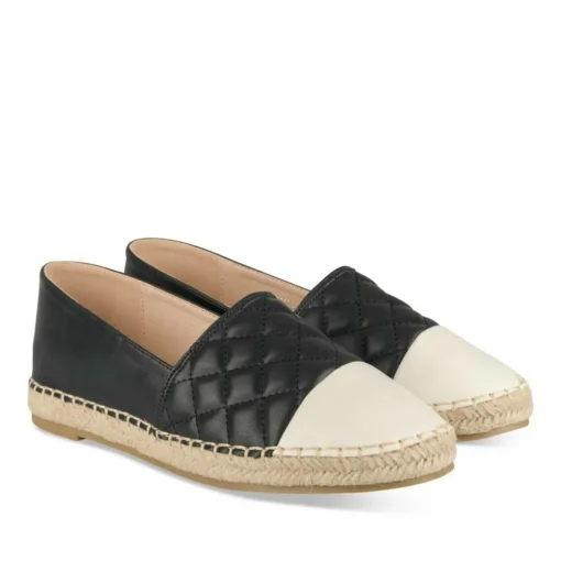 Espadrilles NOIR Femme Motif Carreaux A Enfiler