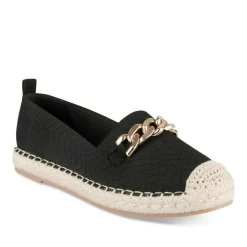 Espadrilles NOIR Femme Motif Chaîne A Enfiler
