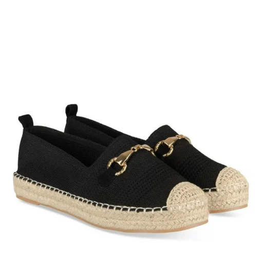Espadrilles NOIR Femme Motif Uni A Enfiler