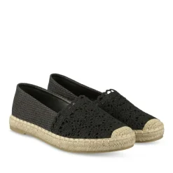 Espadrilles NOIR Femme Motif Tressé A Enfiler