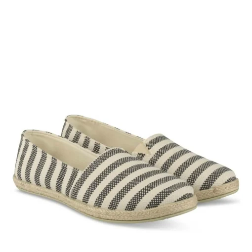 Espadrilles NOIR Femme Motif Rayures A Enfiler