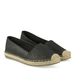 Espadrilles NOIR Femme Motif Uni A Enfiler