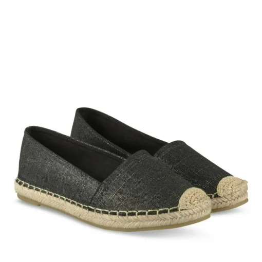 Espadrilles NOIR Femme Motif Uni A Enfiler