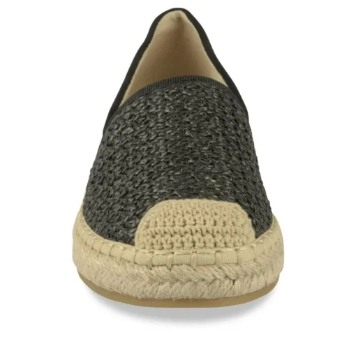 Espadrilles NOIR Femme Motif Tressé A Enfiler