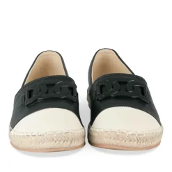 Espadrilles NOIR Femme Motif Chaîne A Enfiler