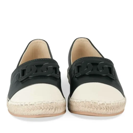 Espadrilles NOIR Femme Motif Chaîne A Enfiler