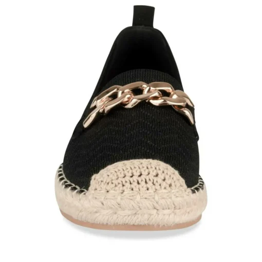 Espadrilles NOIR Femme Motif Chaîne A Enfiler