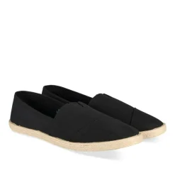 Espadrilles NOIR Femme Motif Uni Elastique