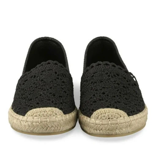 Espadrilles NOIR Femme Motif Tressé A Enfiler