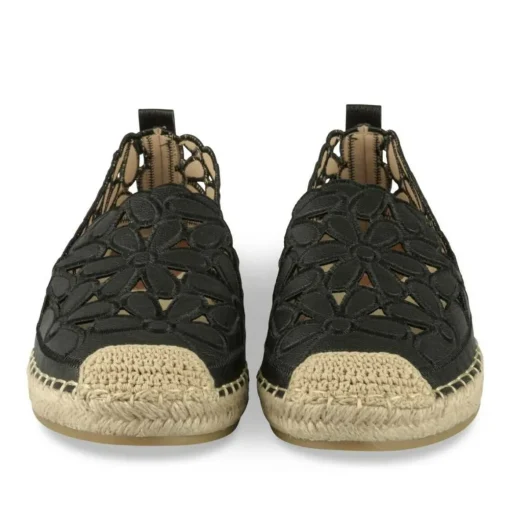 Espadrilles NOIR Femme Motif Fleuri A Enfiler