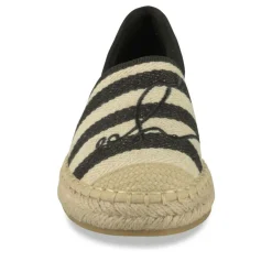 Espadrilles NOIR Femme Motif Rayures A Enfiler
