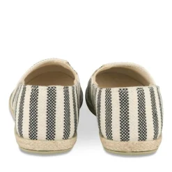 Espadrilles NOIR Femme Motif Rayures A Enfiler