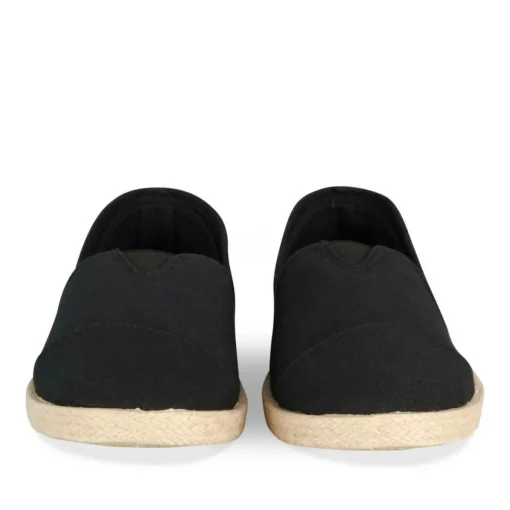 Espadrilles NOIR Femme Motif Uni Elastique