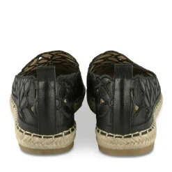 Espadrilles NOIR Femme Motif Fleuri A Enfiler