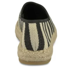 Espadrilles NOIR Femme Motif Rayures A Enfiler