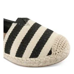 Espadrilles NOIR Femme Motif Rayures A Enfiler