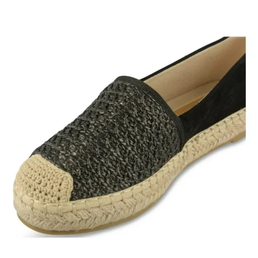 Espadrilles NOIR Femme Motif Tressé A Enfiler