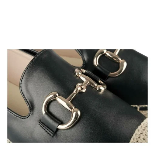 Espadrilles NOIR Femme Motif Chaîne A Enfiler
