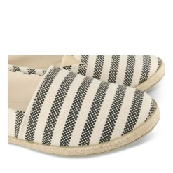 Espadrilles NOIR Femme Motif Rayures A Enfiler