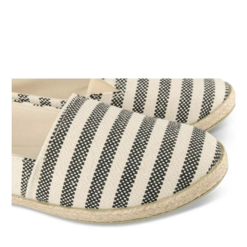 Espadrilles NOIR Femme Motif Rayures A Enfiler