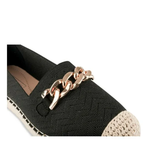 Espadrilles NOIR Femme Motif Chaîne A Enfiler