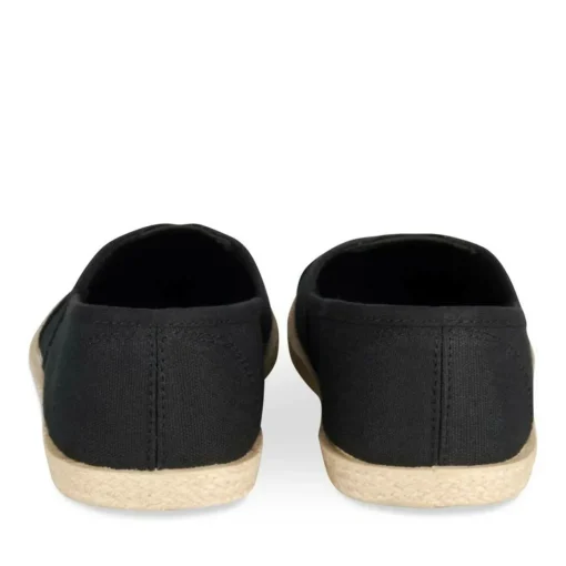 Espadrilles NOIR Femme Motif Uni Elastique