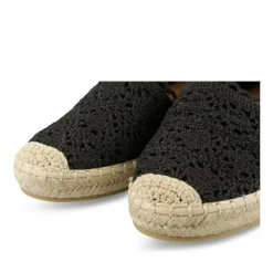 Espadrilles NOIR Femme Motif Tressé A Enfiler