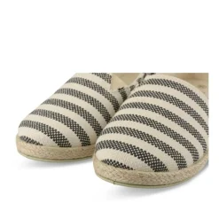Espadrilles NOIR Femme Motif Rayures A Enfiler