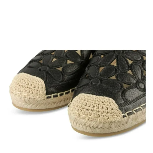 Espadrilles NOIR Femme Motif Fleuri A Enfiler