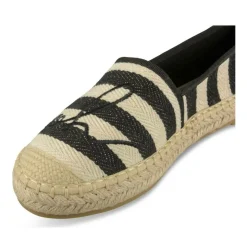 Espadrilles NOIR Femme Motif Rayures A Enfiler