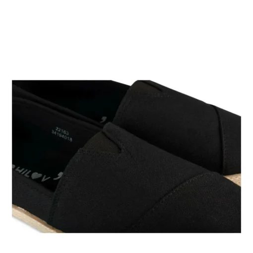Espadrilles NOIR Femme Motif Uni Elastique