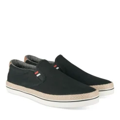 Espadrilles NOIR Homme Motif Uni A Enfiler
