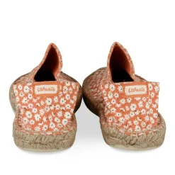 Espadrilles ORANGE Femme Motif Fleuri A Enfiler