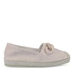 Espadrilles Plateforme BEIGE Femme Motif Chaîne A Enfiler