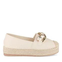 Espadrilles Plateforme BEIGE Femme Motif Uni A Enfiler