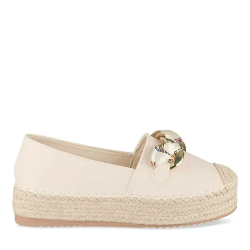 Espadrilles Plateforme BEIGE Femme Motif Uni A Enfiler
