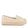 Espadrilles Plateforme BEIGE Femme Motif Fleuri A Enfiler