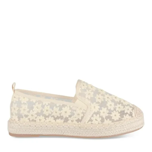 Espadrilles Plateforme BEIGE Femme Motif Uni A Enfiler