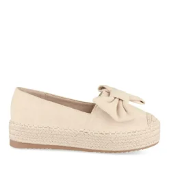 Espadrilles Plateforme BEIGE Femme Motif Uni A Enfiler