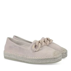 Espadrilles Plateforme BEIGE Femme Motif Chaîne A Enfiler