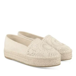 Espadrilles Plateforme BEIGE Femme Motif Uni A Enfiler