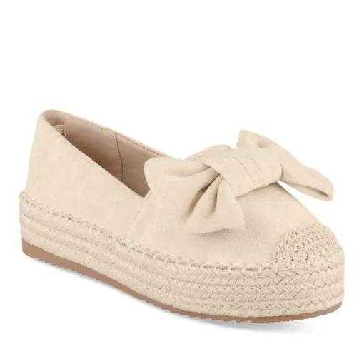 Espadrilles Plateforme BEIGE Femme Motif Uni A Enfiler