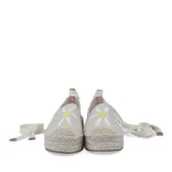 Espadrilles Plateforme BEIGE Femme Motif Fleuri A Enfiler