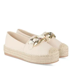 Espadrilles Plateforme BEIGE Femme Motif Uni A Enfiler