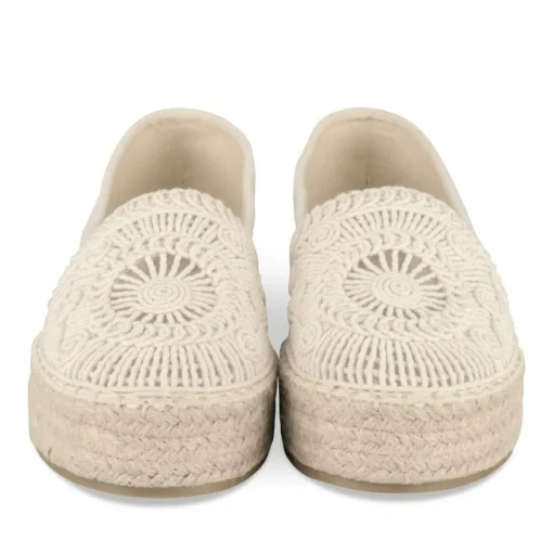 Espadrilles Plateforme BEIGE Femme Motif Uni A Enfiler
